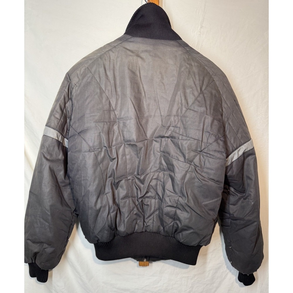 Vintage 80s Members Only Puffer Jacket Unisex Size Medium Down Gray Bomber Ski - Picture 2 of 13